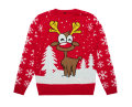 Julesweater med rensdyr rød str. XL